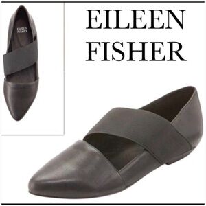 Eileen Fisher Black Lend Washed Slip-On Flats Size 7